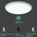 18W Smart LED Wall Lamp Radar Motion Sensor φ27cm 6500k White, Corridor lights