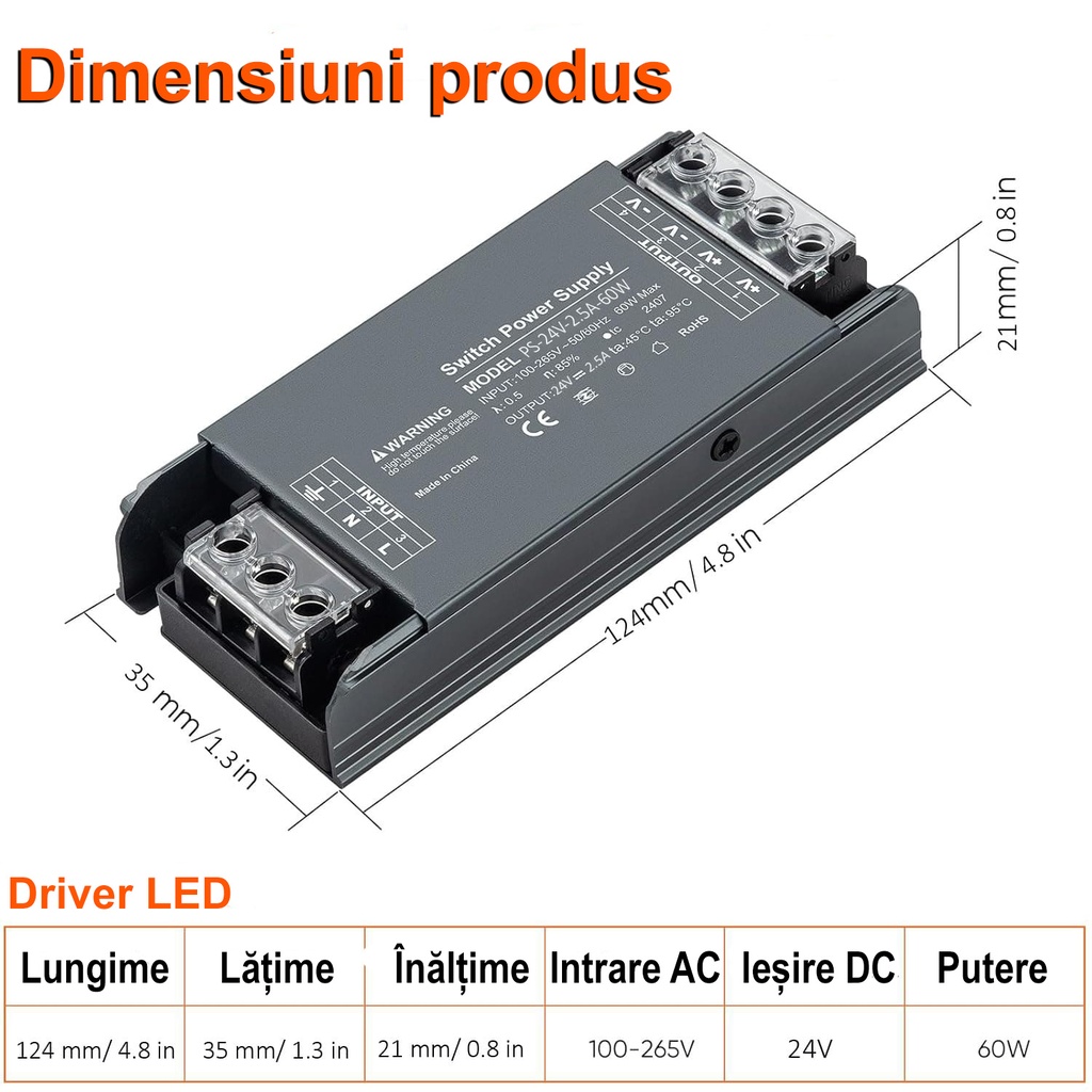 Switching Power Supply Premium 24V, 2.5A, 60W