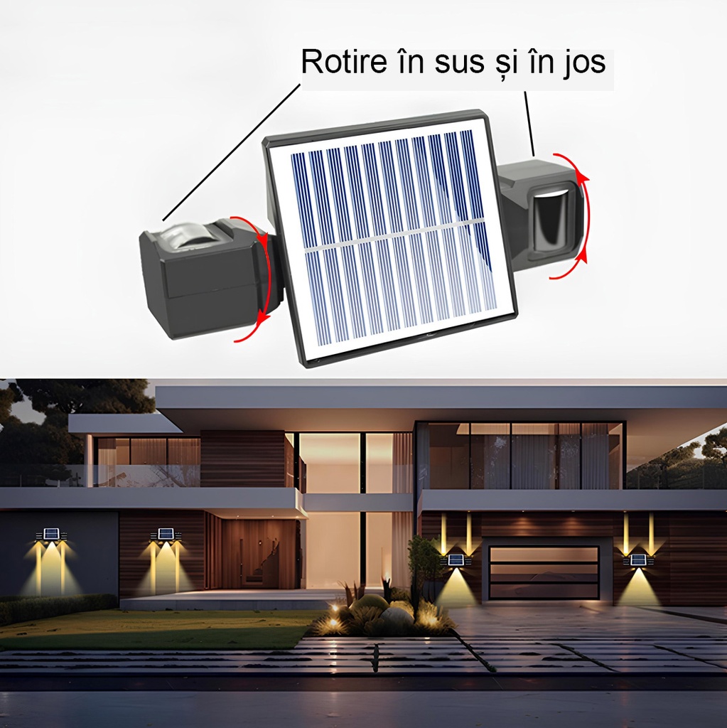 Solar lamp 3 LEDs, IP65, 3 colors 6500k, 4000k, 3000k