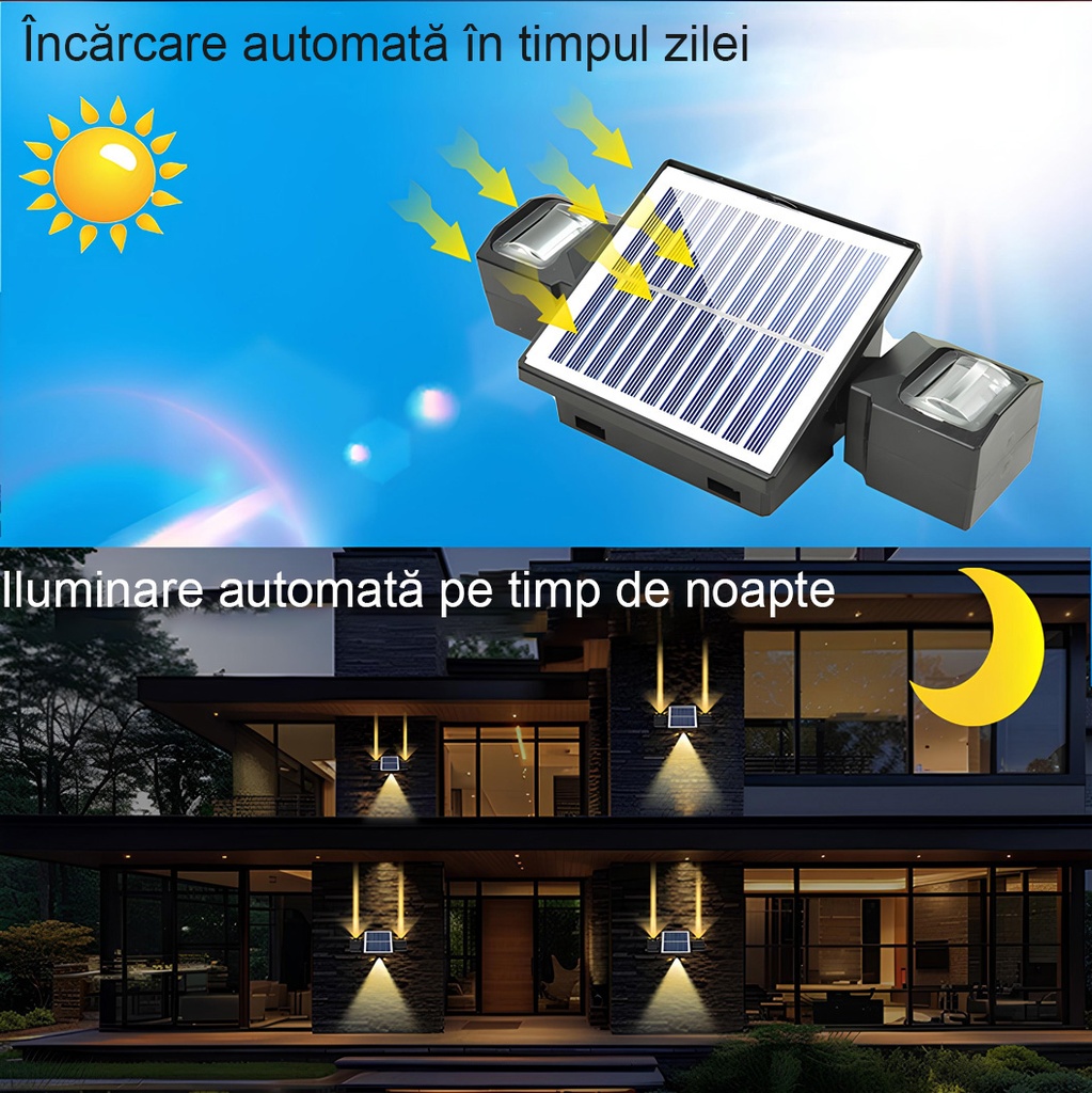 Solar lamp 3 LEDs, IP65, 3 colors 6500k, 4000k, 3000k