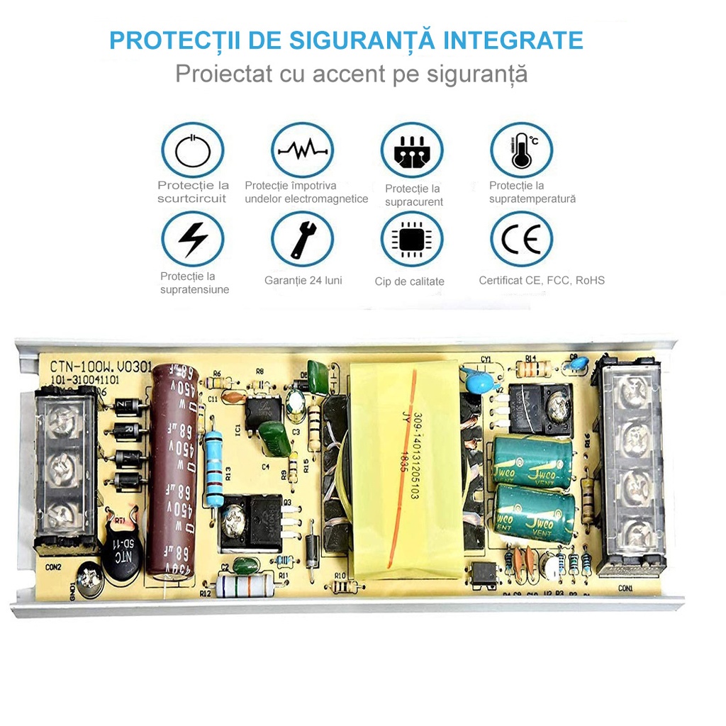 Switching Power Supply Slim, Indoor, 24V, 8.3A, 200W