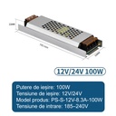Switching Power Supply Slim, Indoor, 12V, 8.3A, 100W