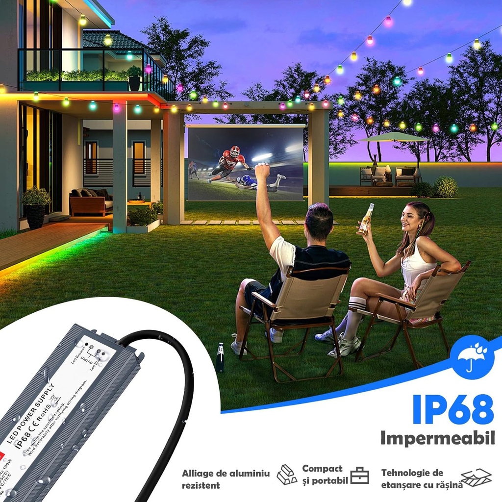 Switching Power Supply Slim, Outdoor IP68, 24V, 8.3A, 200W