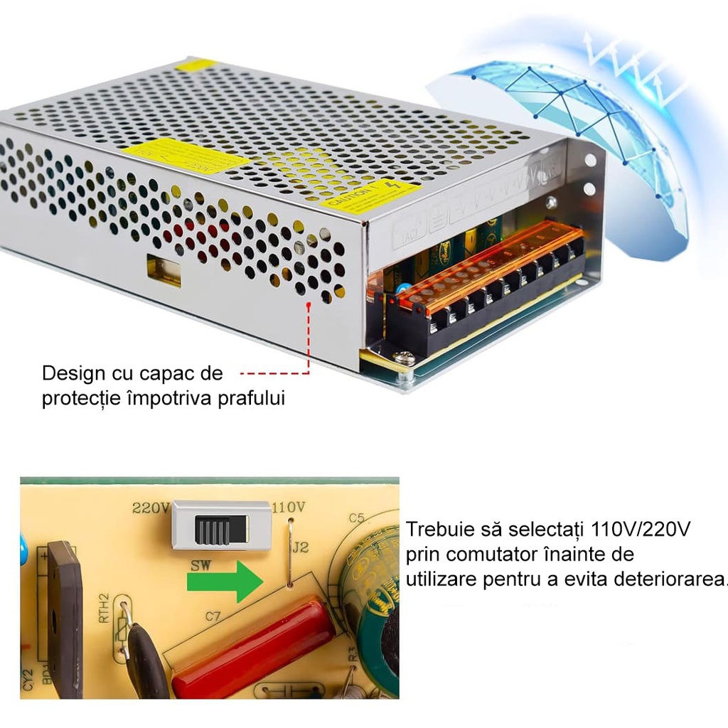 Switching Power Supply, IP20, 12V, 5A, 60W