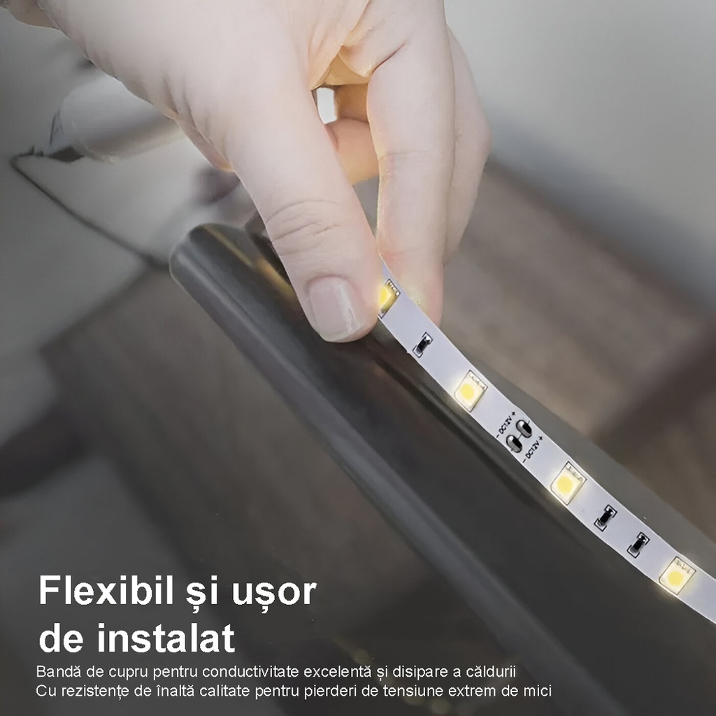 12V LED Strip Light – 60 LEDs/m – SMD5050 – 3000K – IP20 – 10mm – 5m Roll