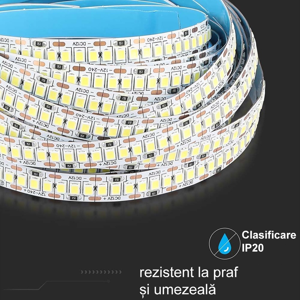 24V LED Strip – 240 LEDs/m – SMD2835 – 3000K – IP20 – 10mm – 10m Roll