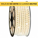 220V LED Strip – 120 LEDs/m – SMD2835 – 4000K – 10mm – IP65 – 100m Roll