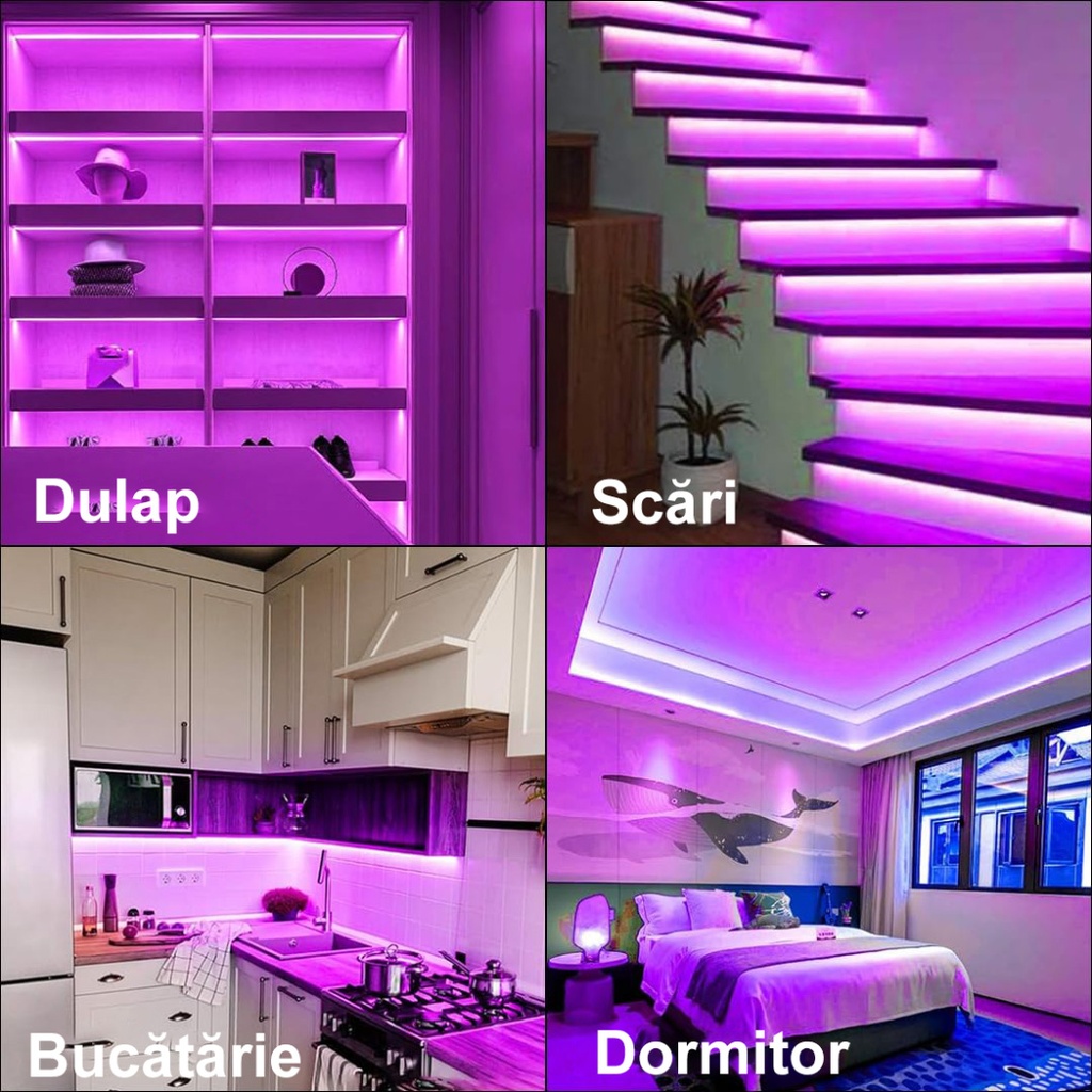 12V Neon Flex LED Strip Light – Purple Light – 8mm – IP65 – 5m Length