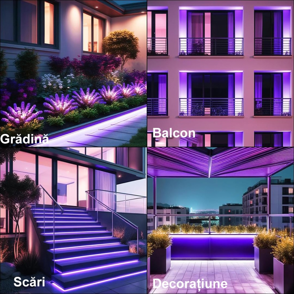 12V Neon Flex LED Strip Light – Purple Light – 8mm – IP65 – 5m Length