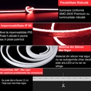 12V Neon Flex LED Strip Light – Red Light – 8mm – IP65 – 5m Length