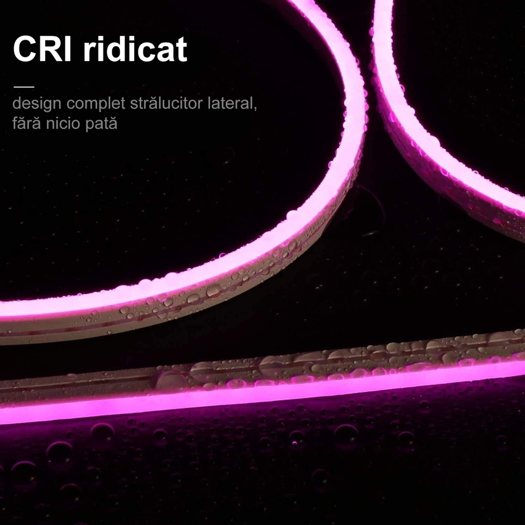 12V Neon Flex LED Strip Light – Pink Light – 8mm – IP65 – 5m Length