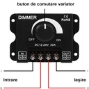 LED Strip Dimmer Manual – 12-24V, 30A Brightness Controller