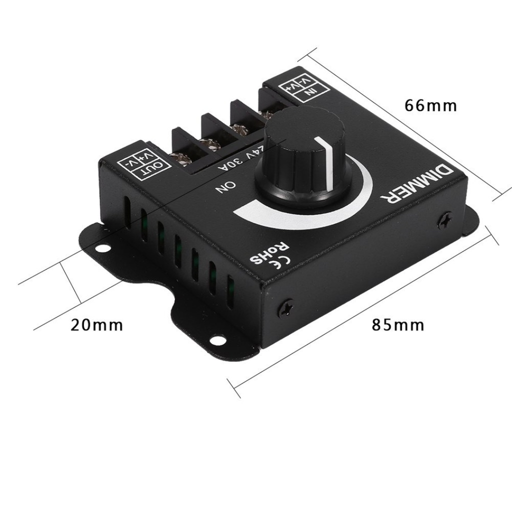 LED Strip Dimmer Manual – 12-24V, 30A Brightness Controller