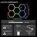 Set of 5 LED Hexagons RGB Honeycomb 80W, 2.34x1.66m
