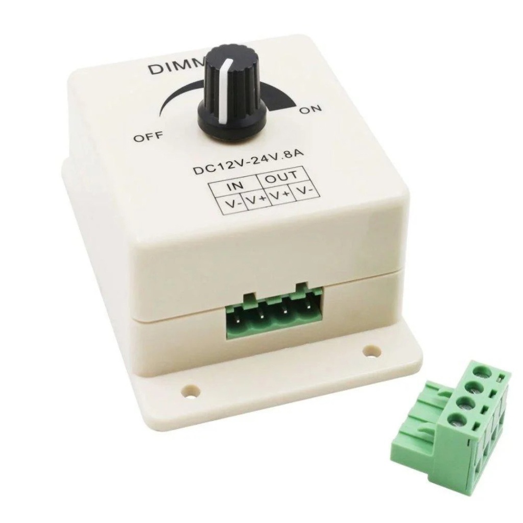 Manual LED Dimmer – 12V-24V, 8A – Single Color Strip Controller