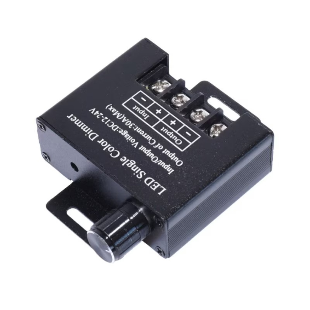 Single Color LED Dimmer – 12V-24V, 30A – Manual Brightness Controller