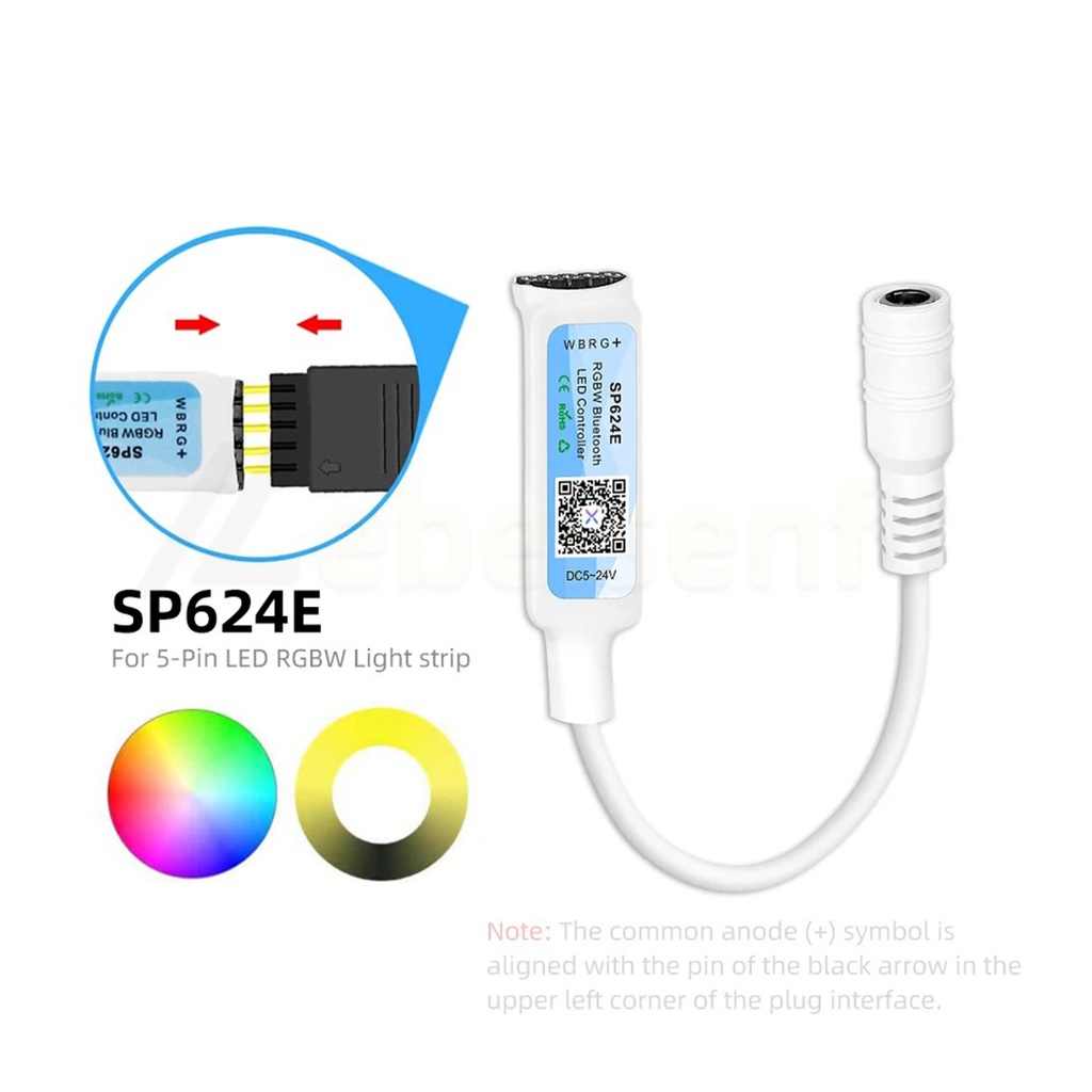 Wireless RGBW LED Controller – Bluetooth Enabled, 5-24V