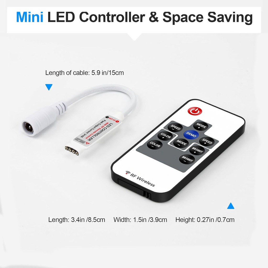 Mini RF Controller 10 Keys – RGB LED Band with 4 wires