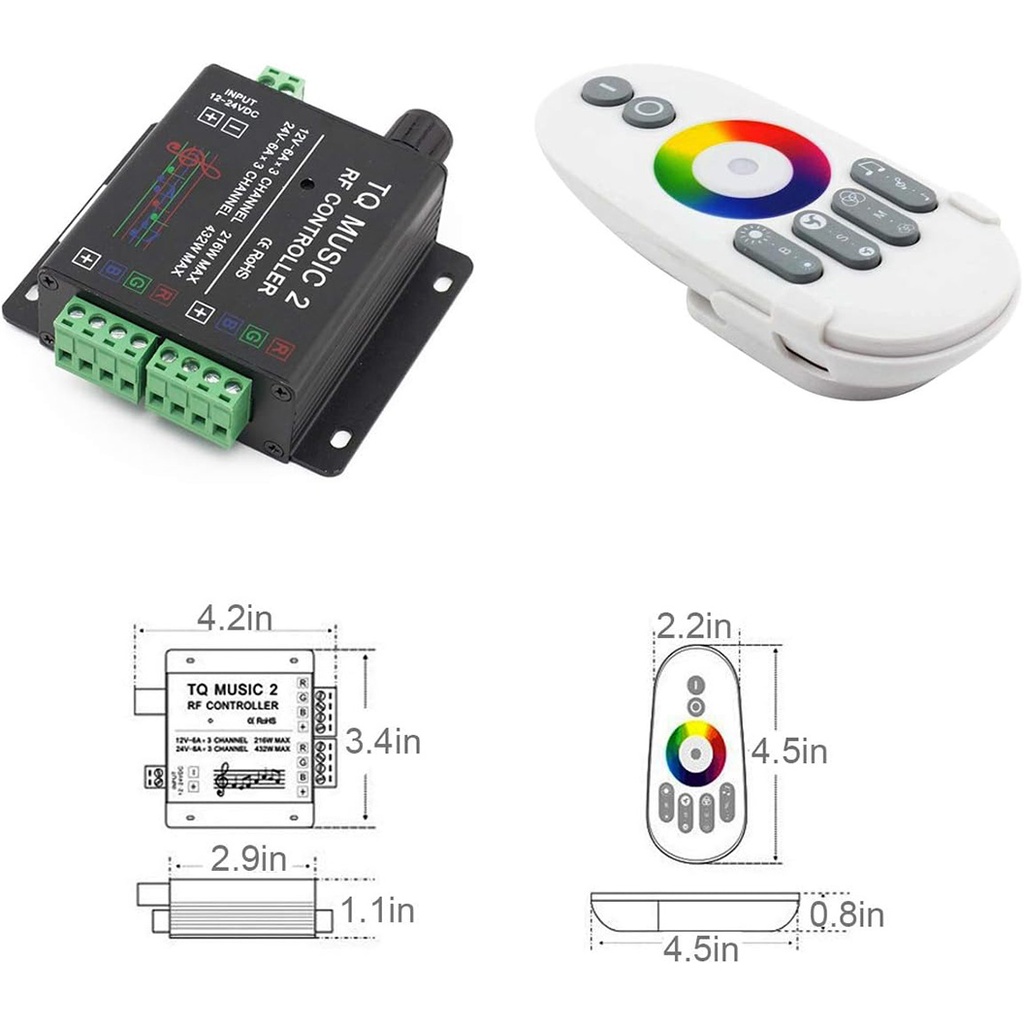 TQ Music 2 RGB LED Controller – RF Remote & WiFi Control