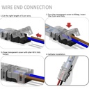 10mm 2-Pin LED Strip Connector with 2 Wires – for Single Color Strips