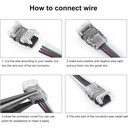 10mm 4-Pin LED Connector with 4 Wires – for RGB Strip Lights