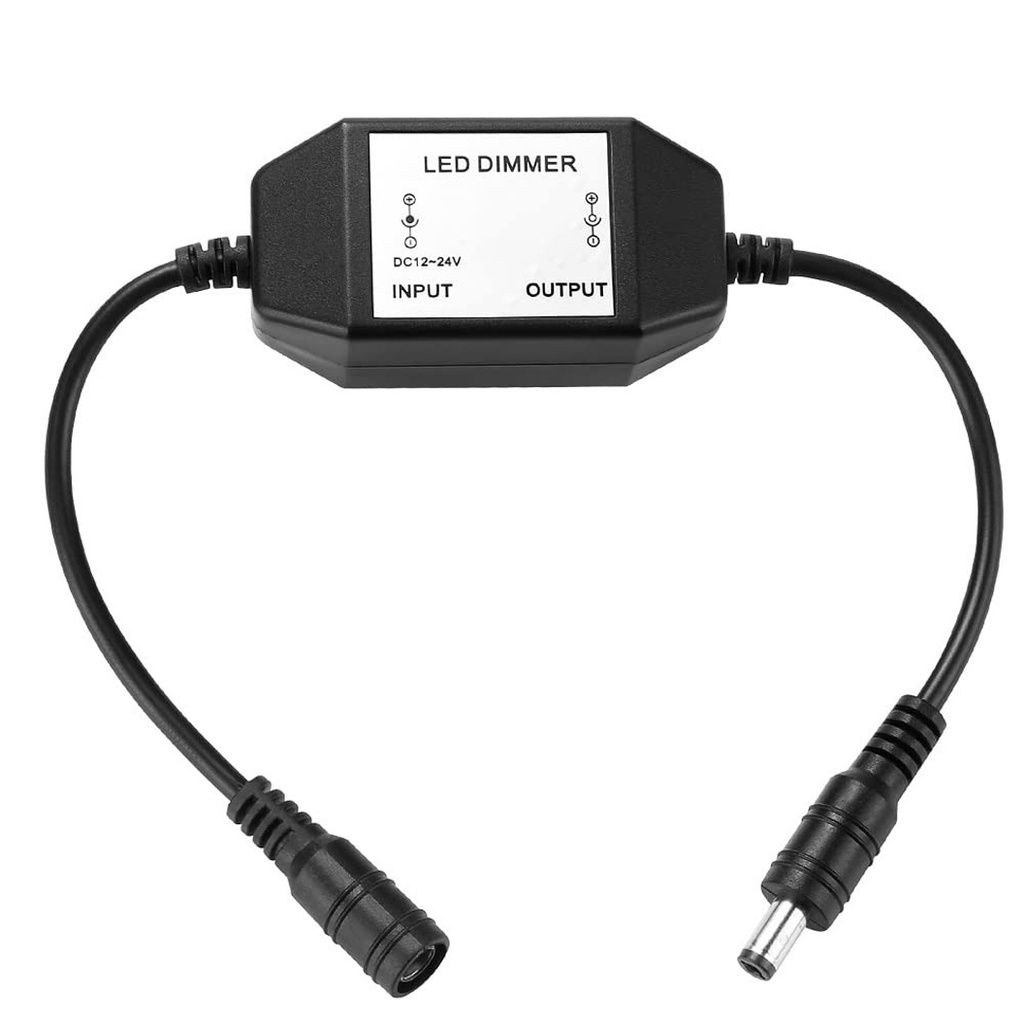 2.1x5.5mm DC LED Dimmer Switch – Black, Adjustable Brightness for Strip Lights