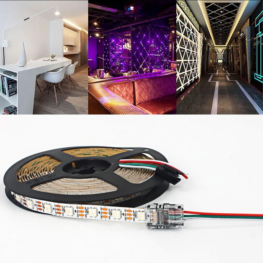 10mm 3-Pin LED Strip Connector with 3 Wires – for RGBW/3-Color LED Strips