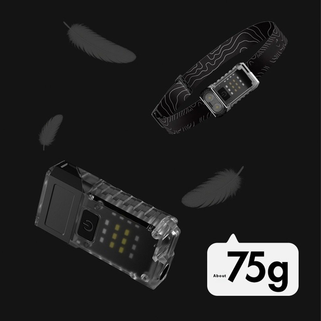 Portable UV LED Flashlight, , USB Type C Charging, 50 m Range, 5W, 3 Light Colors, 1200 mAh, 8 x 2 x 4.2 cm, Transparent Fluorescent