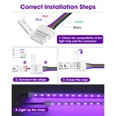 RGB 5050 LED Strip Connector with 4 Wires – 10mm 4-Pin Solderless Adapter