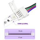 RGB 5050 LED Strip Connector with 4 Wires – 10mm 4-Pin Solderless Adapter