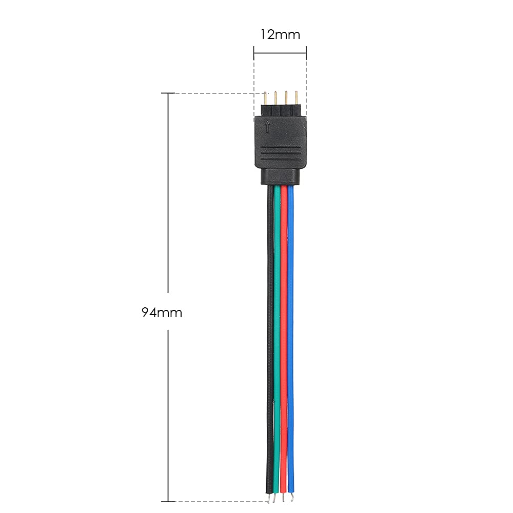 4-Wire RGB LED Strip Connector – 10mm 4-Pin for LED Light Strips
