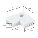 90° L-Shape RGB LED Strip Connector – 10mm 4-Pin for LED Strip Lights