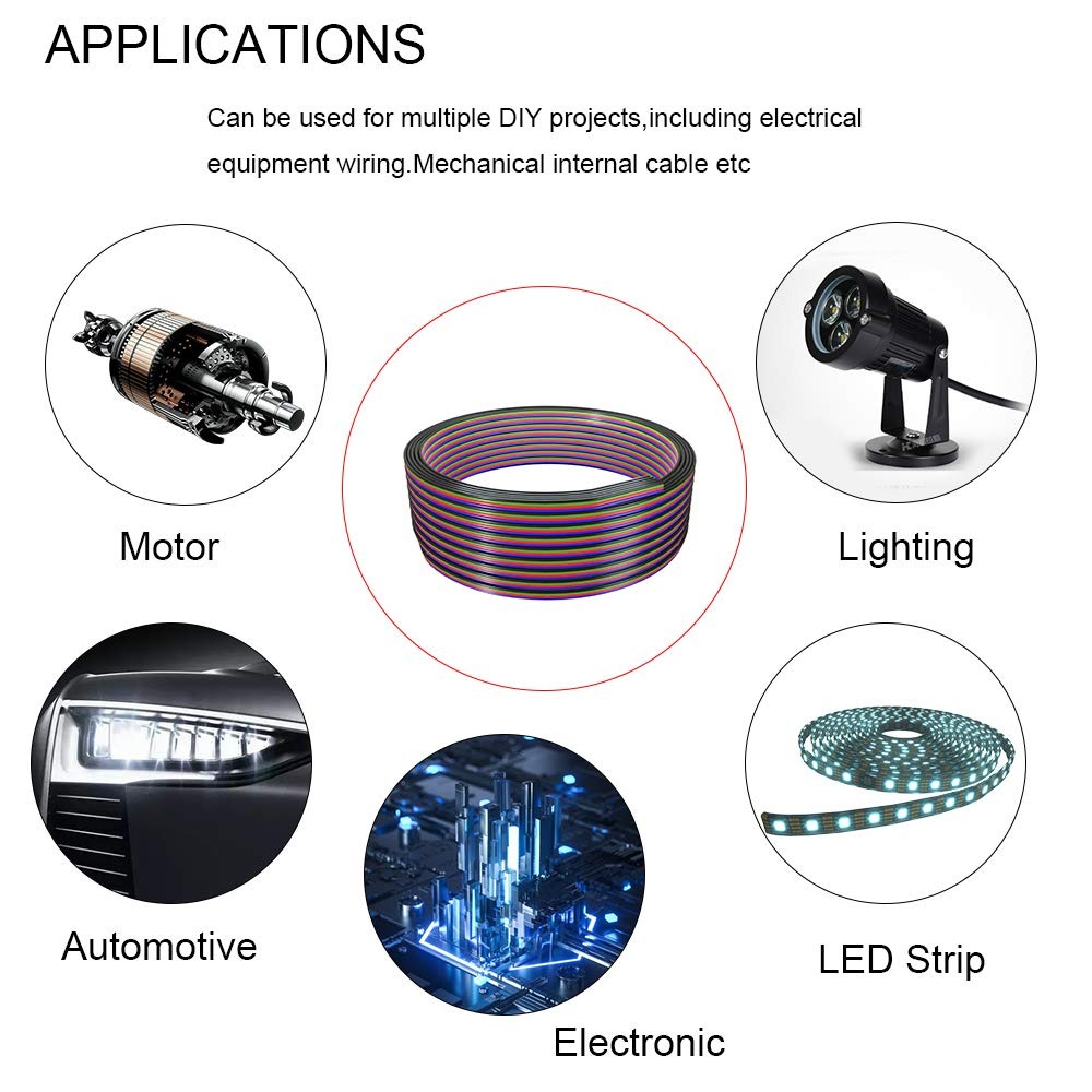 RGB LED Strip Power Cable – 4-Wire 50m Roll for 5050/3528 Strips