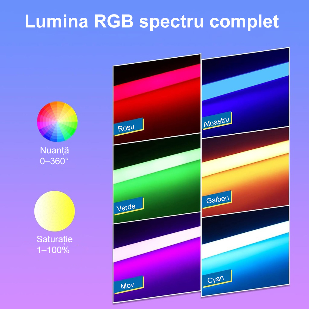 Honeycomb LED tube 9W, 1210mm, plastic material, RGB light