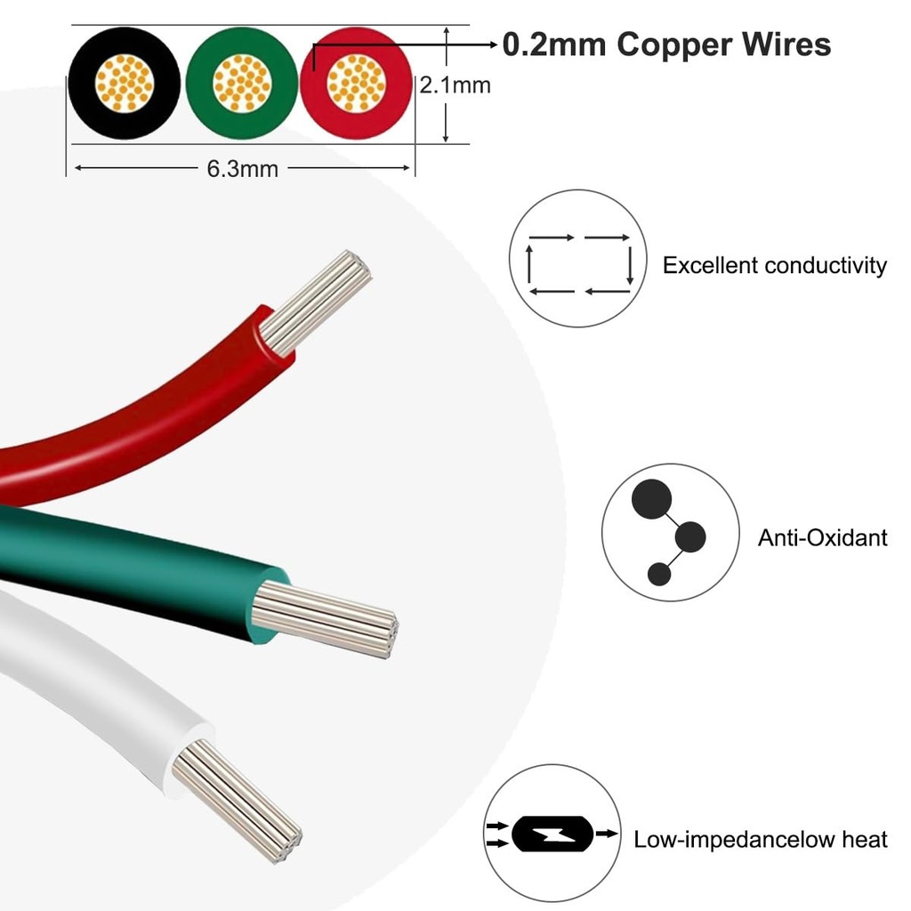 RGB LED Power Cable 3-Wire, 50m Roll