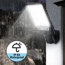 Solar street lamp 108 COB LEDs with integrated solar panel and remote control