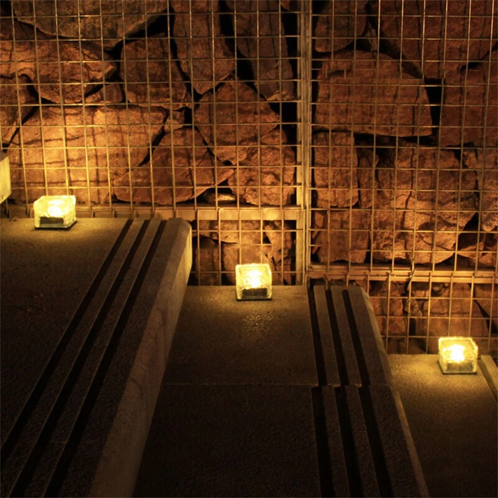 Decorative solar LED ice cube lamp for the garden