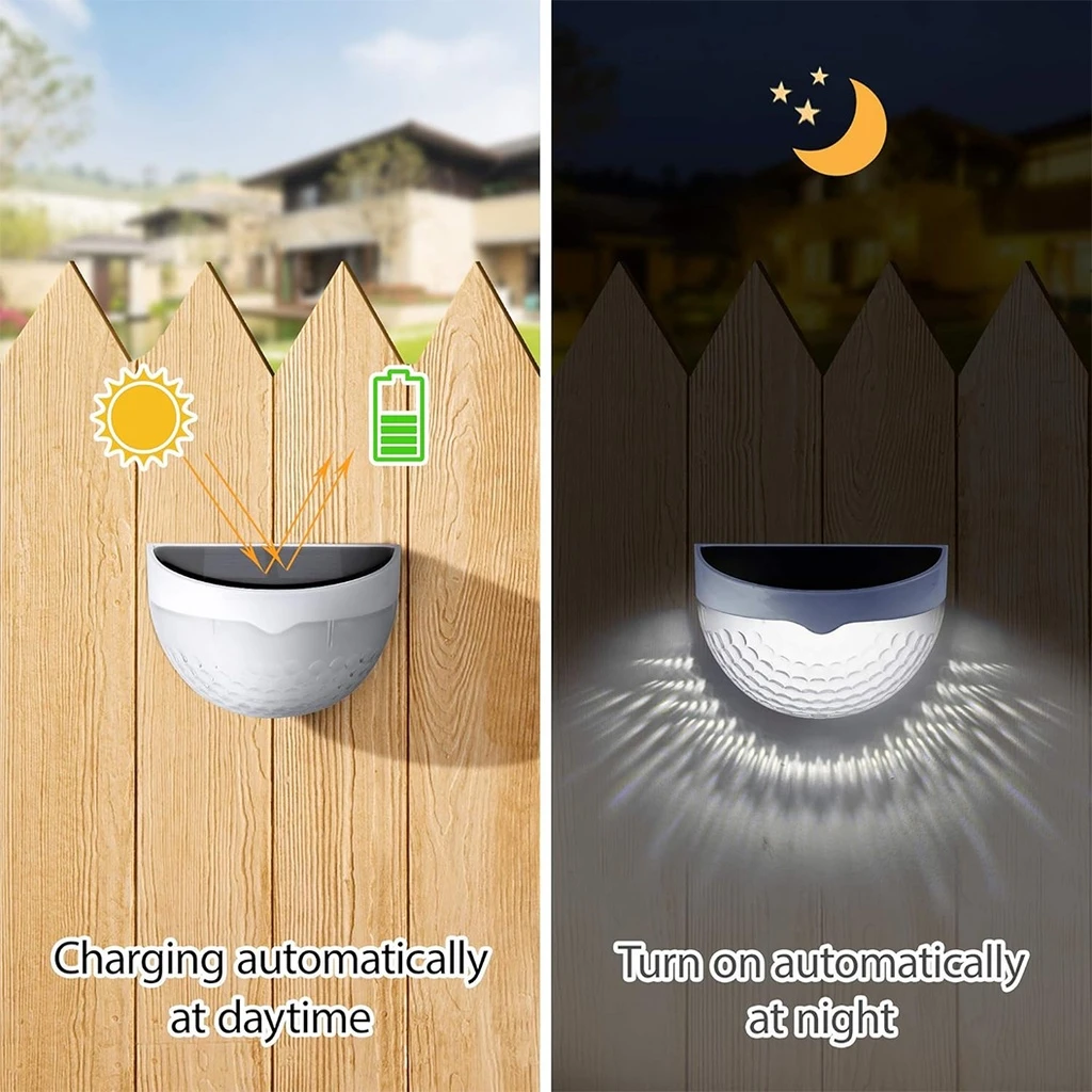 Semicircular decorative LED solar lamp for outdoor use