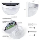 Semicircular decorative LED solar lamp for outdoor use