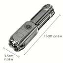 LED flashlight model S505, T6 LED, with rechargeable battery, Silver