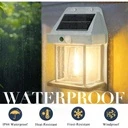 Decorative solar LED lamp with bulb 17x12x5.8, lantern type, for garden, White