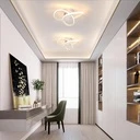 LED Chandelier 18W, 3 Color Temperature Settings (Cool White, Neutral, Warm), Modern Design, White