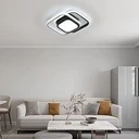LED Chandelier 24W - 3 Squares, 3 color steps (Cool White, Neutral, Warm), Modern Design, 25x17x6 cm, Black