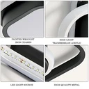 LED Chandelier 24W - 3 Squares, 3 color steps (Cool White, Neutral, Warm), Modern Design, 25x17x6 cm, Black