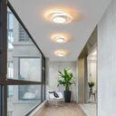 24W LED Chandelier - 3 Circles, 3 Color Settings (Cool White, Neutral, Warm), Modern Design, White