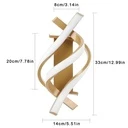 LED Wall Lamp 24W - Modern Design, Spiral Type for Wall, 3 Color Settings (Cool White, Neutral, Warm), Gold
