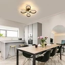 18W LED Chandelier - Flower Type, Modern Design, 3 Color Settings (Cool White, Neutral, Warm), Black