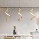 LED Pendant 12W - Spiral Type, Modern Design, 3 color settings (Cool White, Neutral, Warm), length 180cm, Gold
