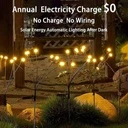 Solar-powered garden decoration, 6 bulbs, Warm White