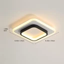 LED Chandelier 20W - 2 Squares, 3 color steps (Cool White, Neutral, Warm), Modern Design, 24x10x6 cm, Black-White